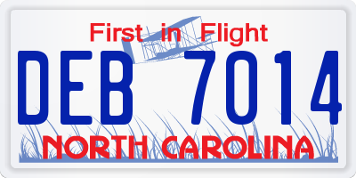 NC license plate DEB7014
