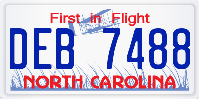 NC license plate DEB7488