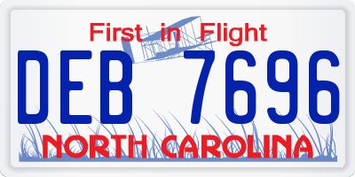 NC license plate DEB7696