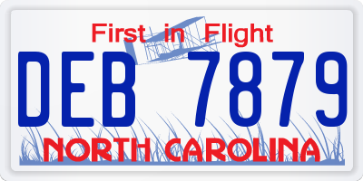 NC license plate DEB7879