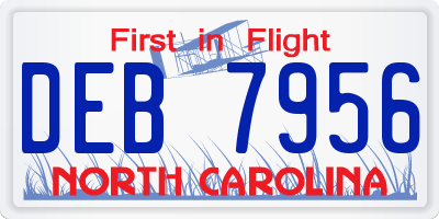 NC license plate DEB7956