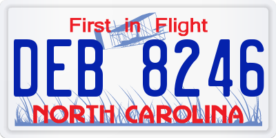 NC license plate DEB8246
