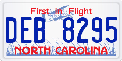 NC license plate DEB8295