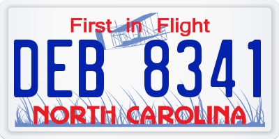 NC license plate DEB8341