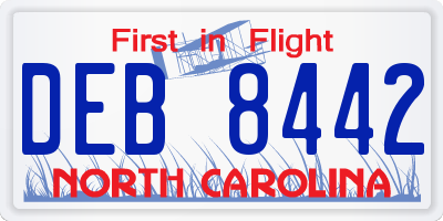 NC license plate DEB8442