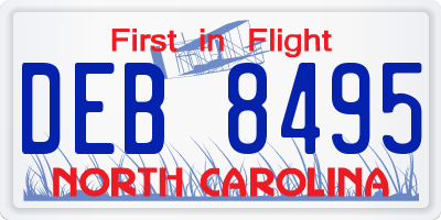 NC license plate DEB8495