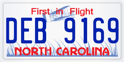 NC license plate DEB9169