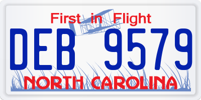 NC license plate DEB9579