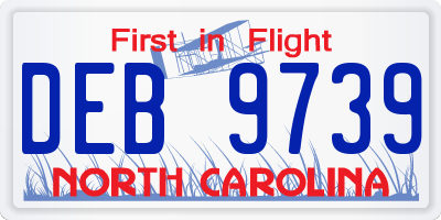 NC license plate DEB9739
