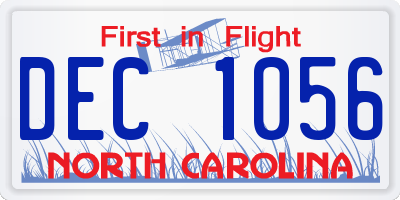 NC license plate DEC1056
