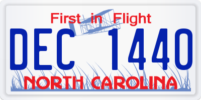 NC license plate DEC1440