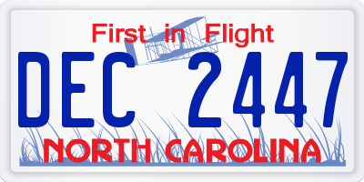 NC license plate DEC2447
