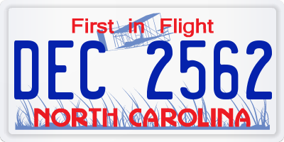 NC license plate DEC2562