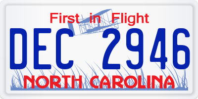 NC license plate DEC2946