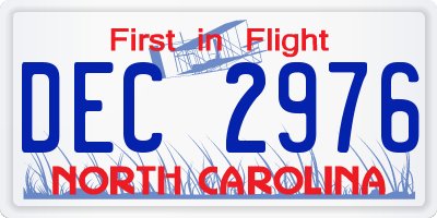 NC license plate DEC2976