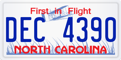 NC license plate DEC4390