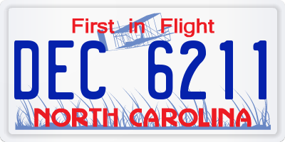 NC license plate DEC6211