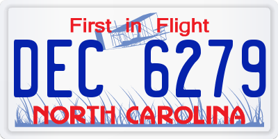 NC license plate DEC6279