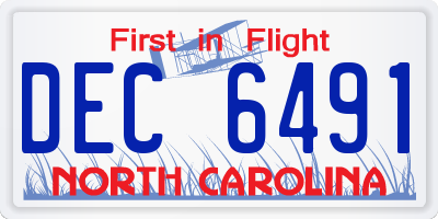 NC license plate DEC6491