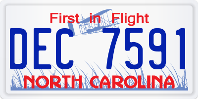 NC license plate DEC7591