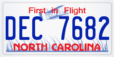 NC license plate DEC7682