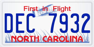 NC license plate DEC7932