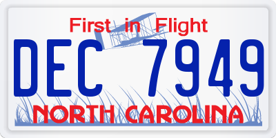 NC license plate DEC7949