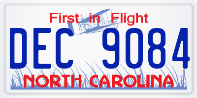 NC license plate DEC9084