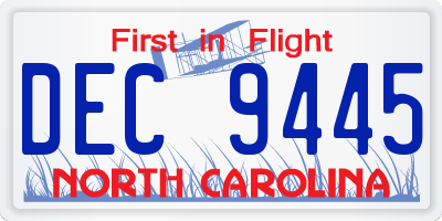 NC license plate DEC9445