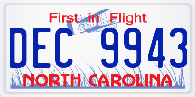 NC license plate DEC9943