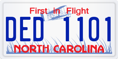 NC license plate DED1101