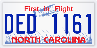 NC license plate DED1161