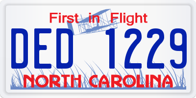 NC license plate DED1229