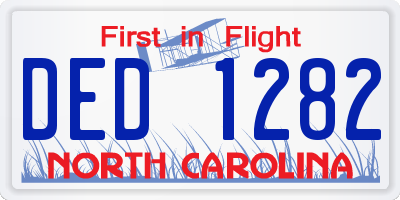NC license plate DED1282