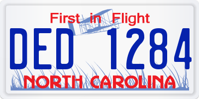 NC license plate DED1284