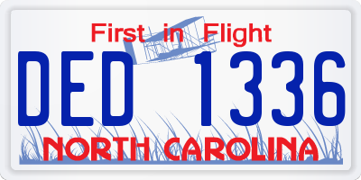 NC license plate DED1336