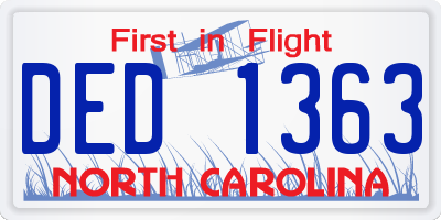 NC license plate DED1363