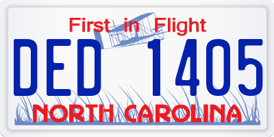 NC license plate DED1405