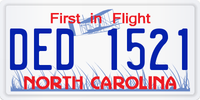 NC license plate DED1521