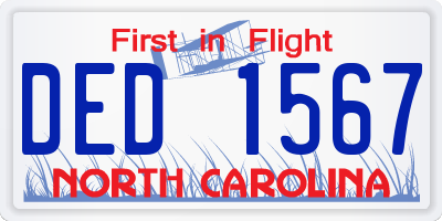 NC license plate DED1567