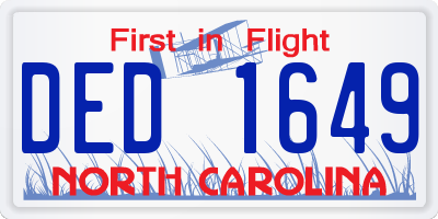 NC license plate DED1649
