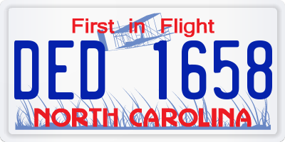 NC license plate DED1658