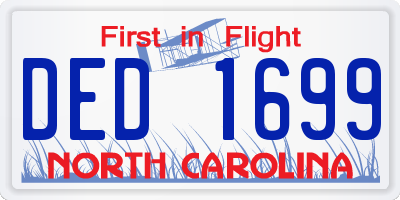 NC license plate DED1699