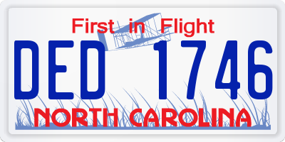 NC license plate DED1746