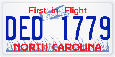 NC license plate DED1779
