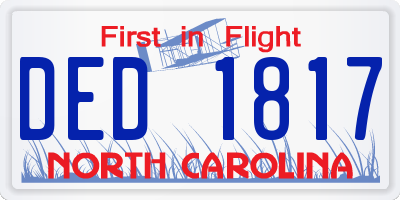 NC license plate DED1817