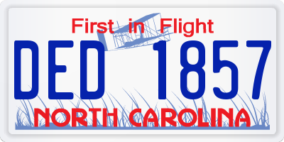 NC license plate DED1857