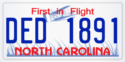 NC license plate DED1891