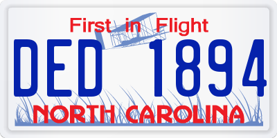 NC license plate DED1894