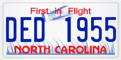 NC license plate DED1955